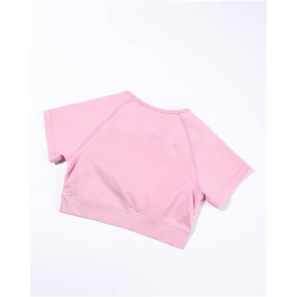 Influence Crop Top Workout Shirts for Women Sweet Pink - Picture 3 of 6